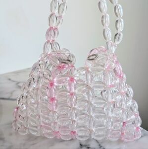 Elegant Pink Beaded Handbag